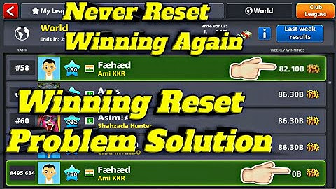 Winning Reset Problem Solution 8 Ball Pool 🔥 || 8 Ball Pool Winning Reset Problem Solution!•