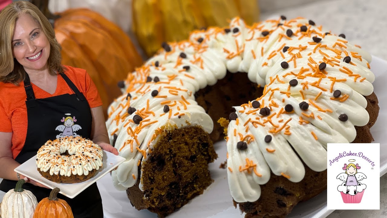 BUNDT DE CALABAZA CON CHOCOLATE Y QUESO CREMA by ANGELICAKES.DESSERTS