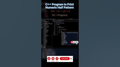 program to print numeric half pattern in C++ | #youtube #ytshorts #trending #shorts #coding #shorts