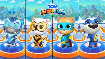 Talking Tom VS Talking Angela VS Talking Hank VS Talking Ginger   Talking Tom Hero Dash Gameplay