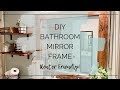 DIY BATHROOM MIRROR FRAME | RENTER FRIENDLY | RUSTIC FARMHOUSE MIRROR FRAME