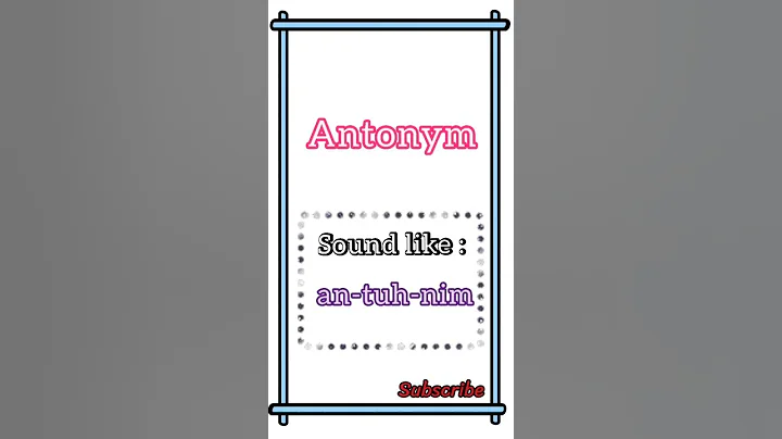 How To Pronounce Antonym || Learn English Pronunciation