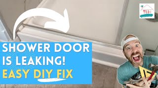 Gap in Glass Shower Door Threshold Is Causing Water to Spray Out (Leak)➔ How to Easily DIY Fix It