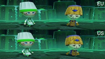 Miitopia - Falling Rocks Event EU and US Dialogue Differences (Ft. L and R)