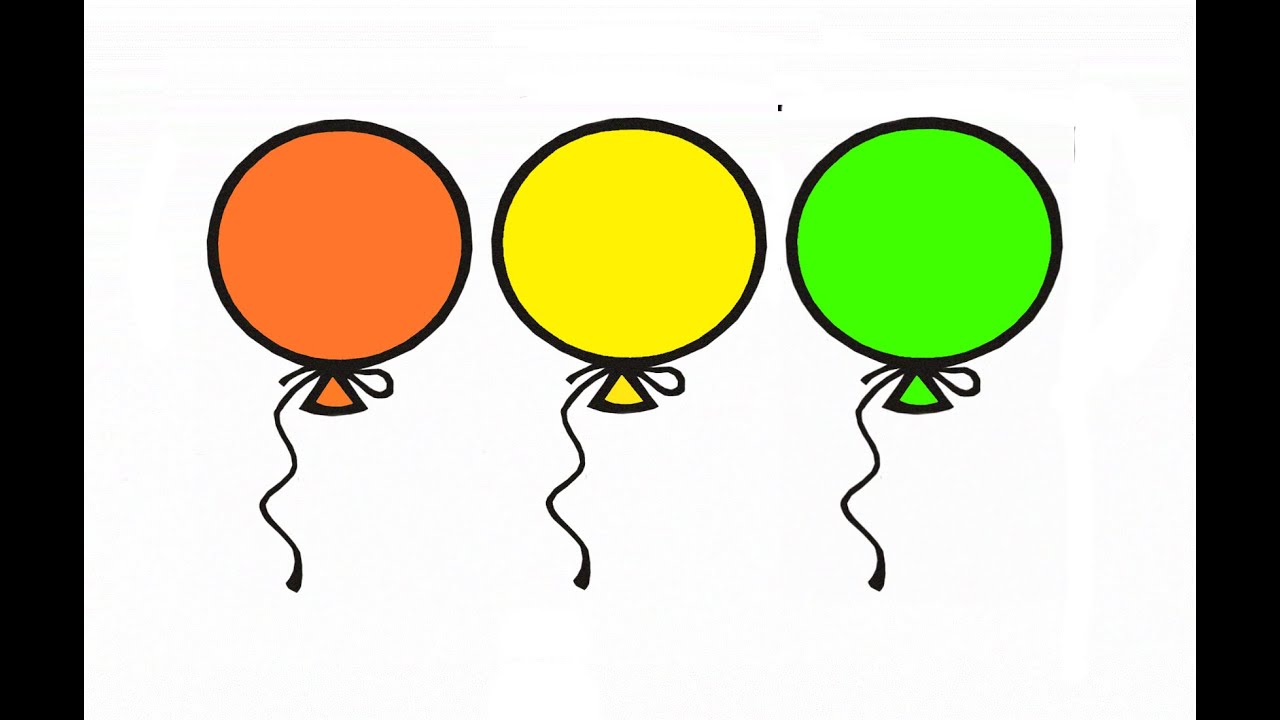 Learn Colours For Children With Balloons Colouring Pages