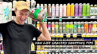 Van Life Grocery Shopping - Tips for Van Life Groceries \& Maximizing Your Van Life Kitchen Build