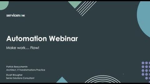 TechTalk - Make Work Flow.... with Flow Designer and IntegrationHub
