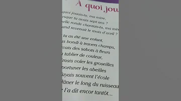 À Quoi Jouais Tu Ma Mère Maurice Carême 