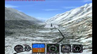 FSX   Landing at Ulrichen, SWI from the East   over Grimselsee &amp; Oberwald
