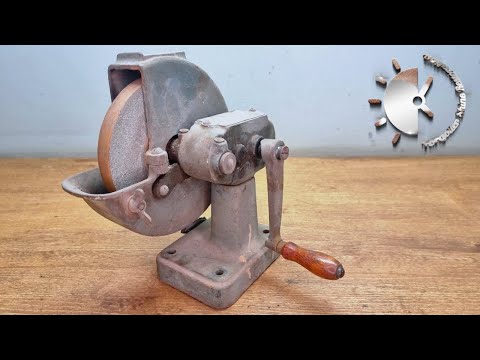 Hand Cranked Grinder Restoration [Light Grey Bench Grinder]