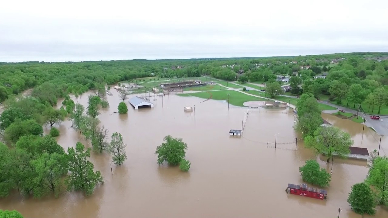 Ozark Park UNDERWATER!! 2017 SW Mo, flood drone footage. YouTube