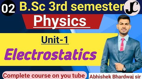 B.Sc 3rd sem Physics || Unit-1( Electrostatics) || By Abhishek Bhardwaj sir ✍️✍️