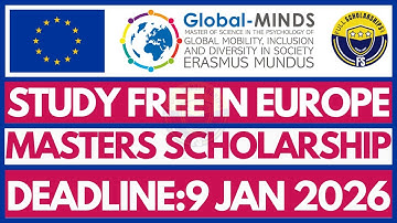 Erasmus Mundus Global MINDS Scholarship 2026-27 | Fully Funded Masters in Europe | How to Apply