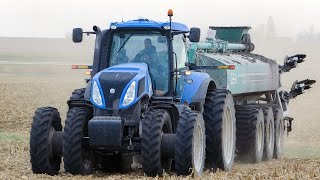 New Holland Tractors Spreading Manure