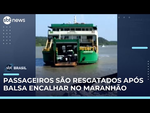 Video balsa-com-mais-de-200-passageiros-encalha-em-ilha-na-costa-do-maranhao-sbt-brasil