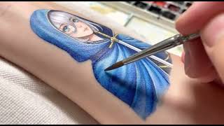 Incredible Skin Painting Illusion (Anime Girl on Forearm) screenshot 1