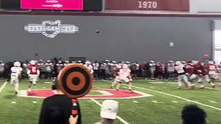 Ohio State’s Julian Sayin throws a pass during the scrimmage and PI is called