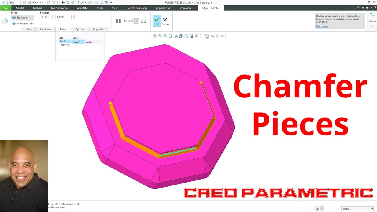 Creo Parametric Chamfers (Part 2 of 5) Pieces YouTube