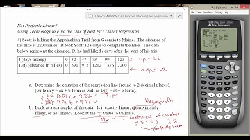 4.4.3 - Finding Line of Best Fit / Linear Regression (using TI-84+)