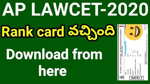 AP LAWCET -2020 Rank card out | Download link is here | By Krishna