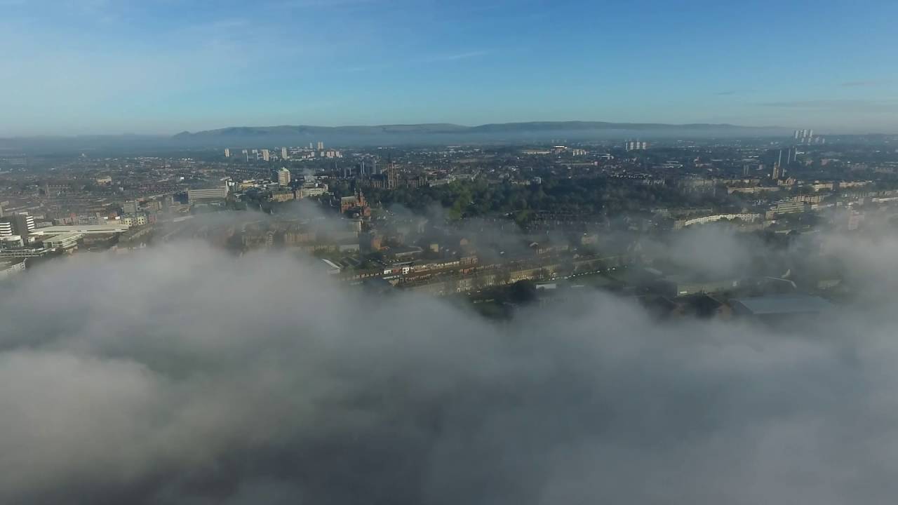 Glasgow Science tower in the fog