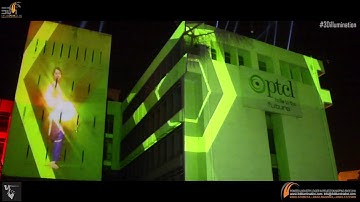 3D Projection Mapping Event PTCL 14th August Independence Day پی ٹی سی ایل