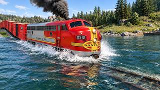 Train vs River Water Crashes #4 in BeamNG Drive screenshot 1
