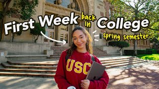 MY FIRST WEEK BACK IN COLLEGE! (sophomore year at USC, new classes, stress, productive routine vlog)