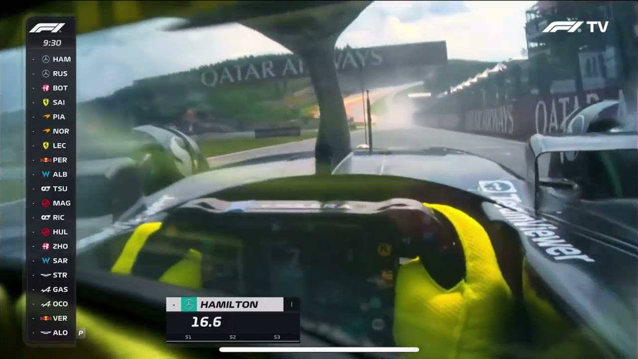 Eau Rouge IN THE WET (HELMET CAM) 2023 Belgium Grand Prix #f1