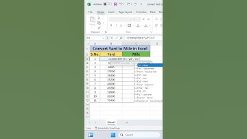 Convert Yard to Mile in Excel | Advance Excel | Excel Tips & Tricks | #excel #exceltips #shorts