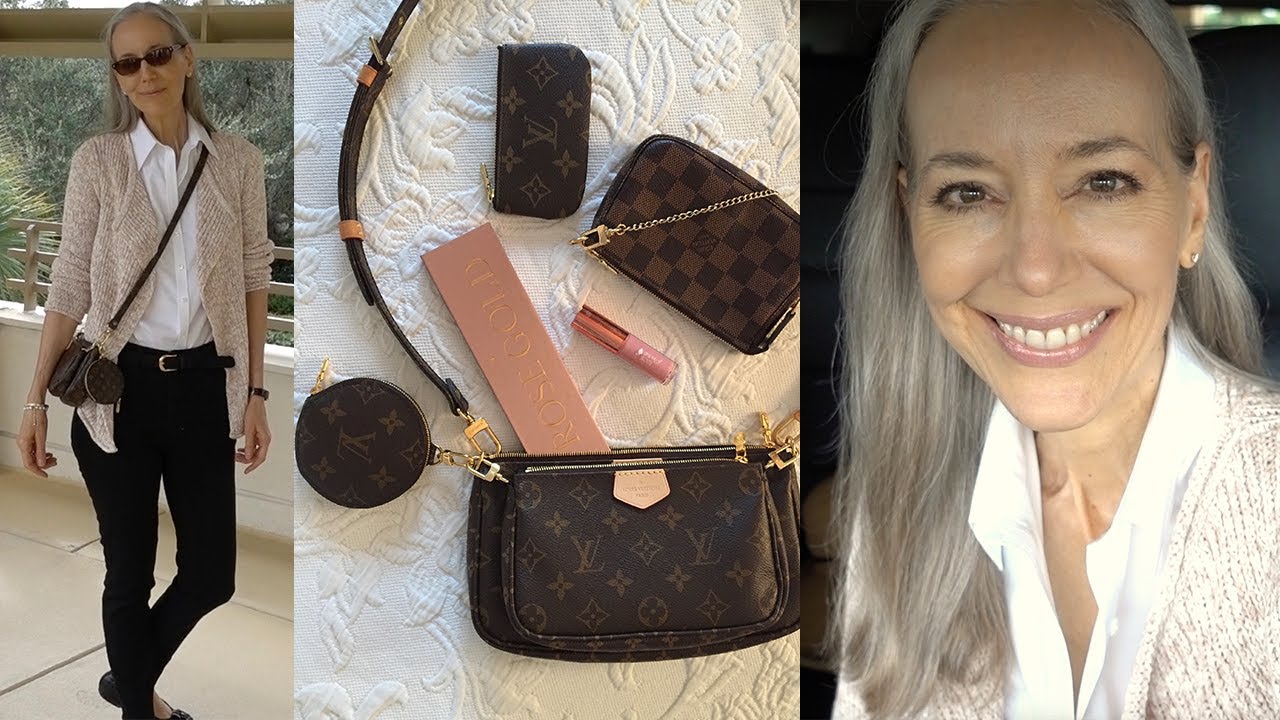 Classic Style: Black Jeans, Chunky Beige Open Cardigan OOTD; What's In My  Louis Vuitton Multi Pochette; All-Natural Rose Gold Makeup Palette /  Fashion Over 40, 50 – JLJ Back To Classic/