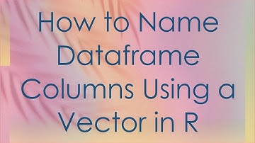 How to Name Dataframe Columns Using a Vector in R
