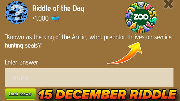 Riddle Of The Day Zoo 15 December | Zoo Riddle Of The Day | Riddle Of The Day X Empire