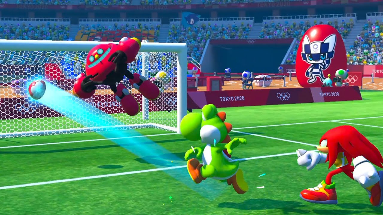 Mario And Sonic At The Olympic Gamestokyo Football Can Team Yoshi Triumph Over Sonic Amy