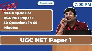 MEGA QUIZ For UGC NET Paper 1 | 50 Questions in 60 Minutes - by Shubham Sir