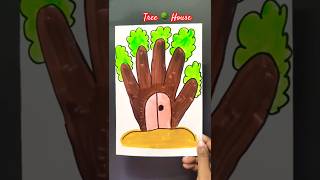 Tree House Drawing | Viral activities hack #drawing #tree #house #trending #diy #art #craft #tree