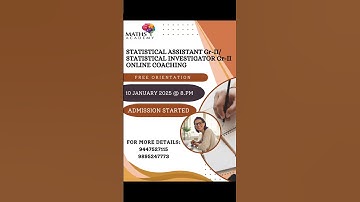 Statistical Assistant Gr-II/ Statistical Investigator Gr-II