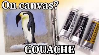 Trying out GOUACHE on CANVAS // How to seal your gouache painting