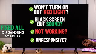 how to fix samsung tv won't turn on but red light is on! [black screen]