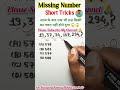 Tricky रीजनिंग Missing Number || Reasoning Classes ssc exam #shortsfeed #maths #shorts #ssc #cgl #yt