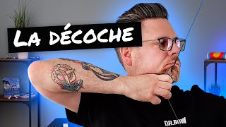 Décoche Et Libération De La Main De Corde De Larc