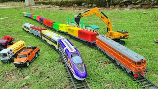 Menemukan Harta Karun Mainan Kereta Api Cepat, Kereta Api Diesel, Kereta Api Gerbong Panjang