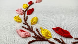 Ribbon Embroidery | Whipped Back Stitch | Oyster Stitch | Knit & Stitch