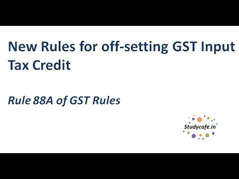 New Rules For Off Setting Gst Input Tax Credit Rule 88a Of New Rules For Off Setting Gst Input Tax Credit Rule 88a Of
