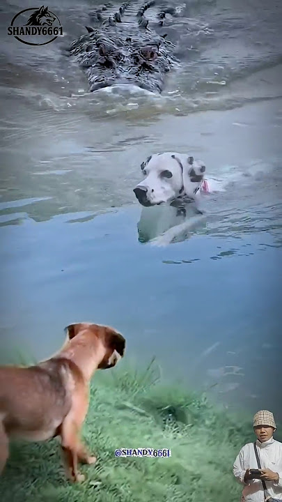Crocodile Attacks! Dog Struggles to Escape! #shorts