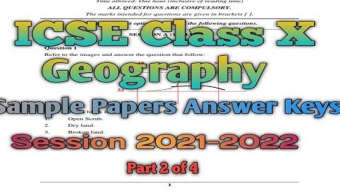 ICSE class 10 sample paper solutions | Geography MCQs | Semester 1 Sample Paper| Part 2
