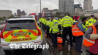 video: Watch: Paramedic rushing to ‘life and death’ emergency begs police to clear Just Stop Oil protesters