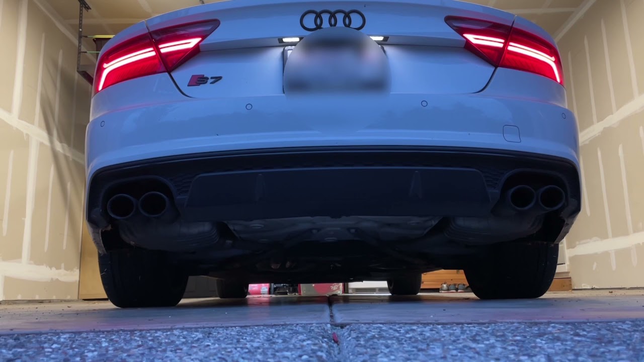 ECS X-Pipe for 2017 Audi S7 (4.0T) w/ OEM sport package exhaust. Cold starts before and after.