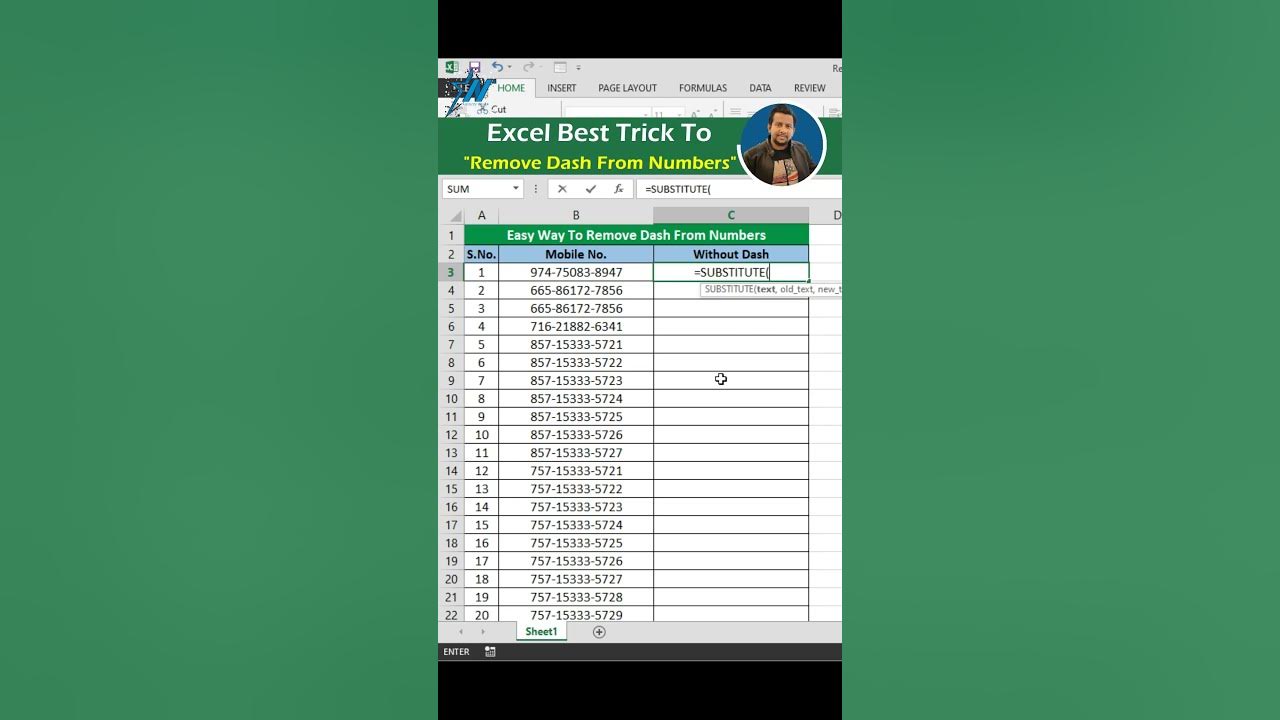 Remove Dash From Number 😮 Clean Up Phone Number shorts YouTube