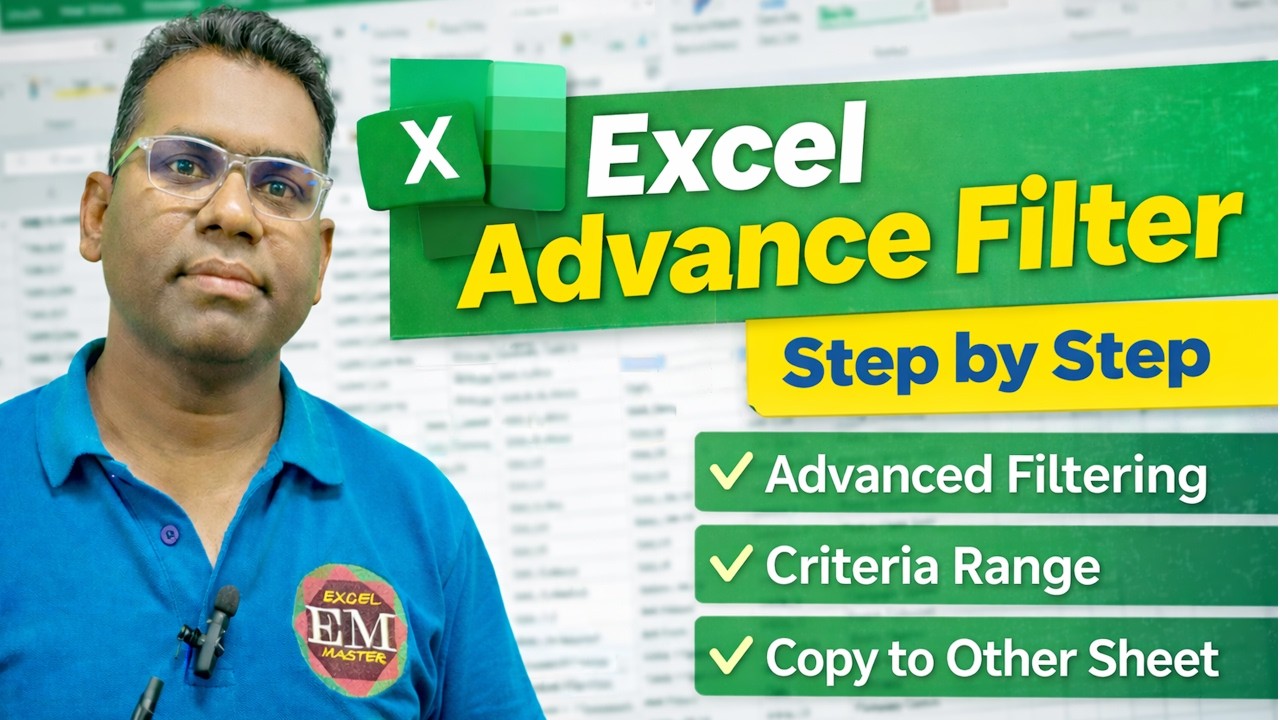 Advanced Filter in Excel with Criteria Range Example #excel #adca #advancefilter #filter